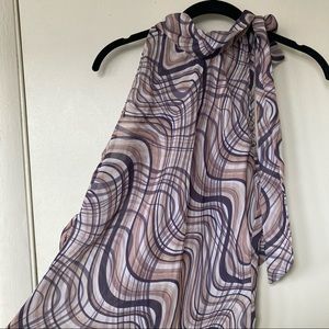 Vintage Tie Shimmy Shake Sleeveless Bouse